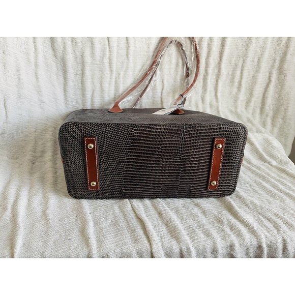 NWT Dooney & Bourke Embossed Lizard Tote -BLIZD 1964 GYTN - Picture 7 of 10